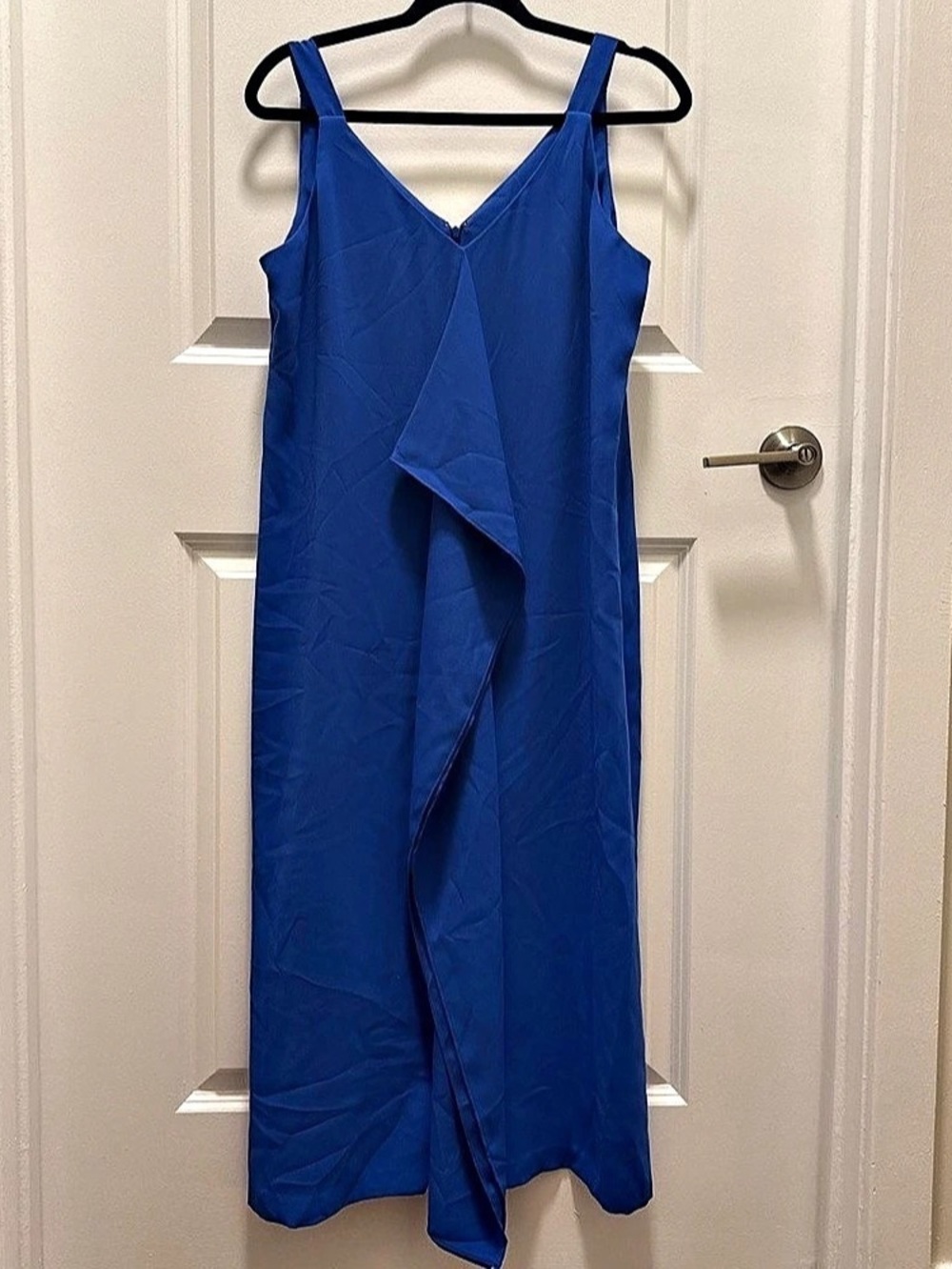 Nine West Blue Layered Front Maxi Dress Size 6 Like New